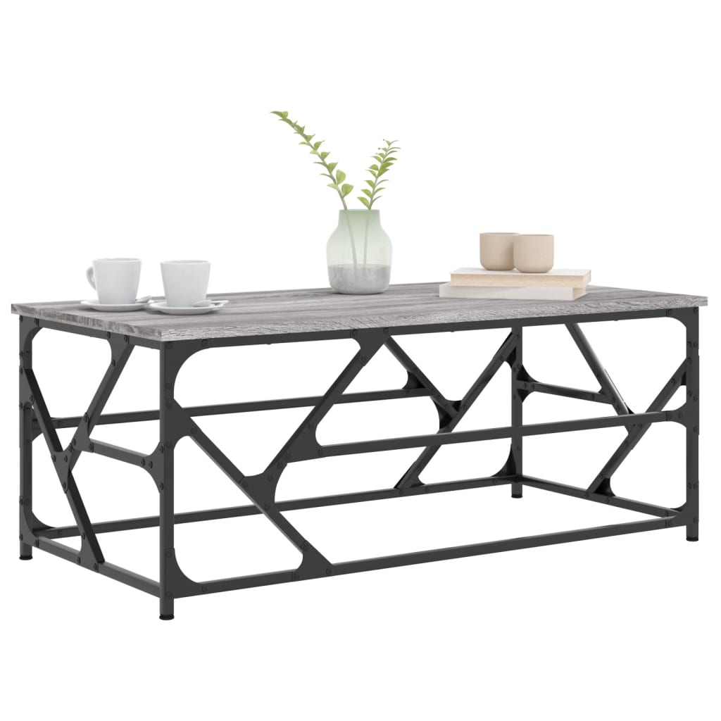 vidaXL Coffee Table Grey Sonoma 100x50x40 cm Engineered Wood
