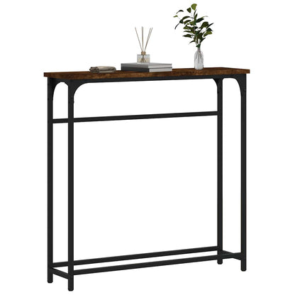 vidaXL Console Table Smoked Oak 75x19,5x75 cm Engineered Wood