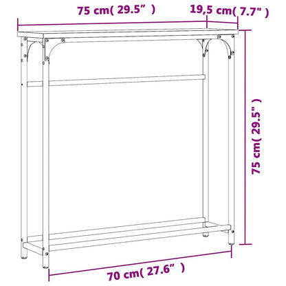 vidaXL Console Table Smoked Oak 75x19,5x75 cm Engineered Wood