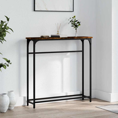 vidaXL Console Table Smoked Oak 75x19,5x75 cm Engineered Wood