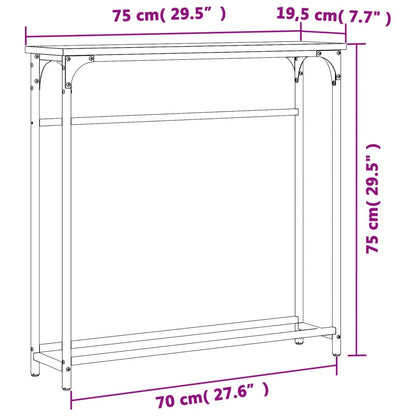 vidaXL Console Table Grey Sonoma 75x19,5x75 cm Engineered Wood