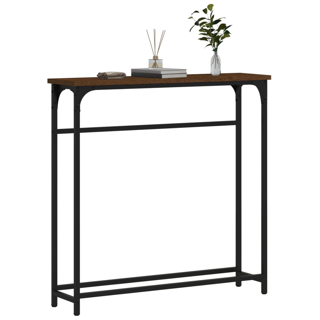 vidaXL Console Table Brown Oak 75x19.5x75 cm Engineered Wood