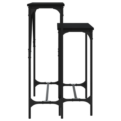vidaXL Console Tables 2 pcs Black Engineered Wood