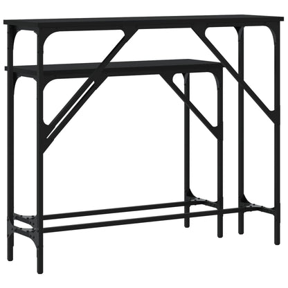 vidaXL Console Tables 2 pcs Black Engineered Wood