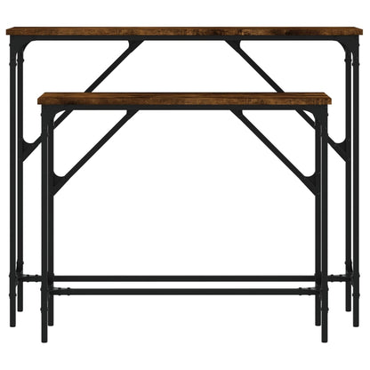 vidaXL Console Tables 2 pcs Smoked Oak Engineered Wood