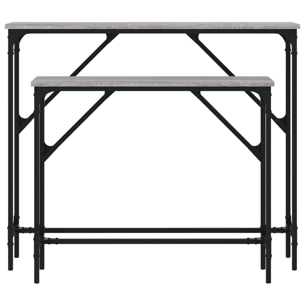 vidaXL Console Tables 2 pcs Grey Sonoma Engineered Wood