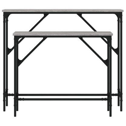 vidaXL Console Tables 2 pcs Grey Sonoma Engineered Wood