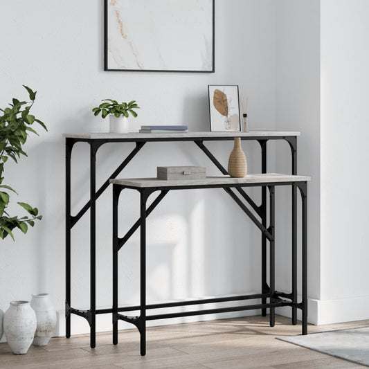 vidaXL Console Tables 2 pcs Grey Sonoma Engineered Wood