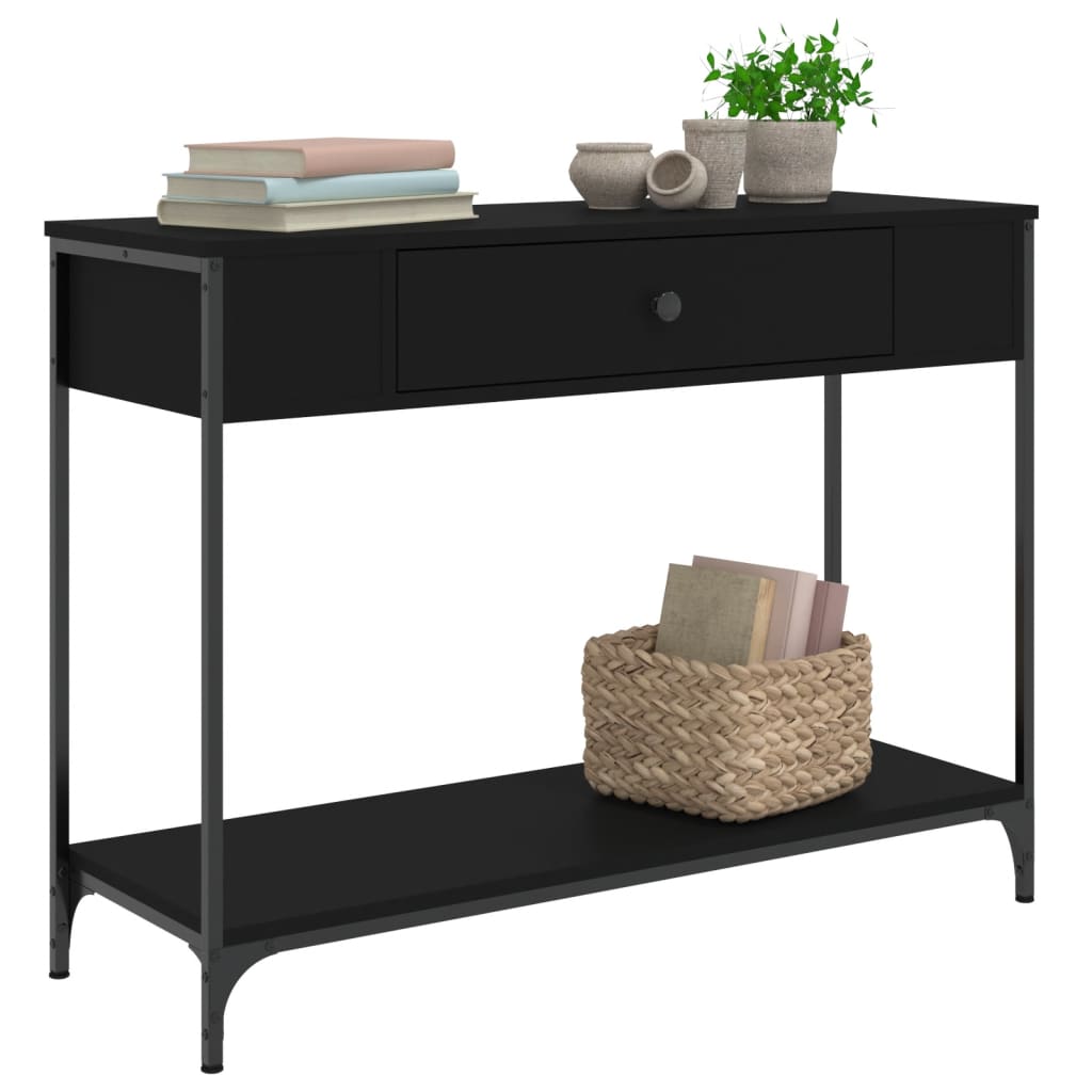 vidaXL Console Table Black 100x34.5x75 cm Engineered Wood