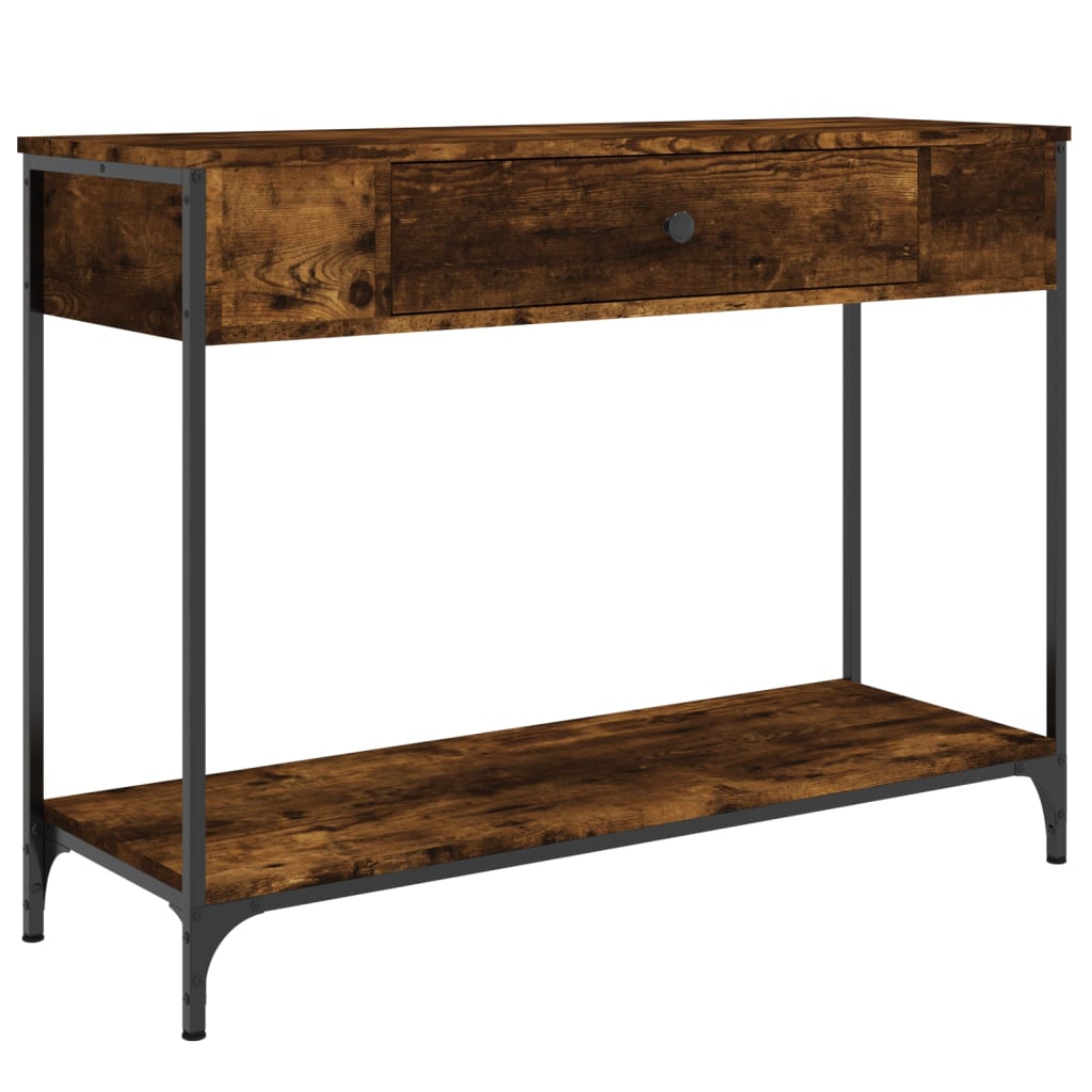 vidaXL Console Table Smoked Oak 100x34,5x75 cm Engineered Wood