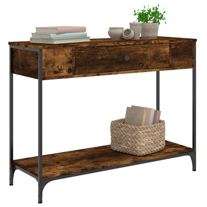 vidaXL Console Table Smoked Oak 100x34,5x75 cm Engineered Wood