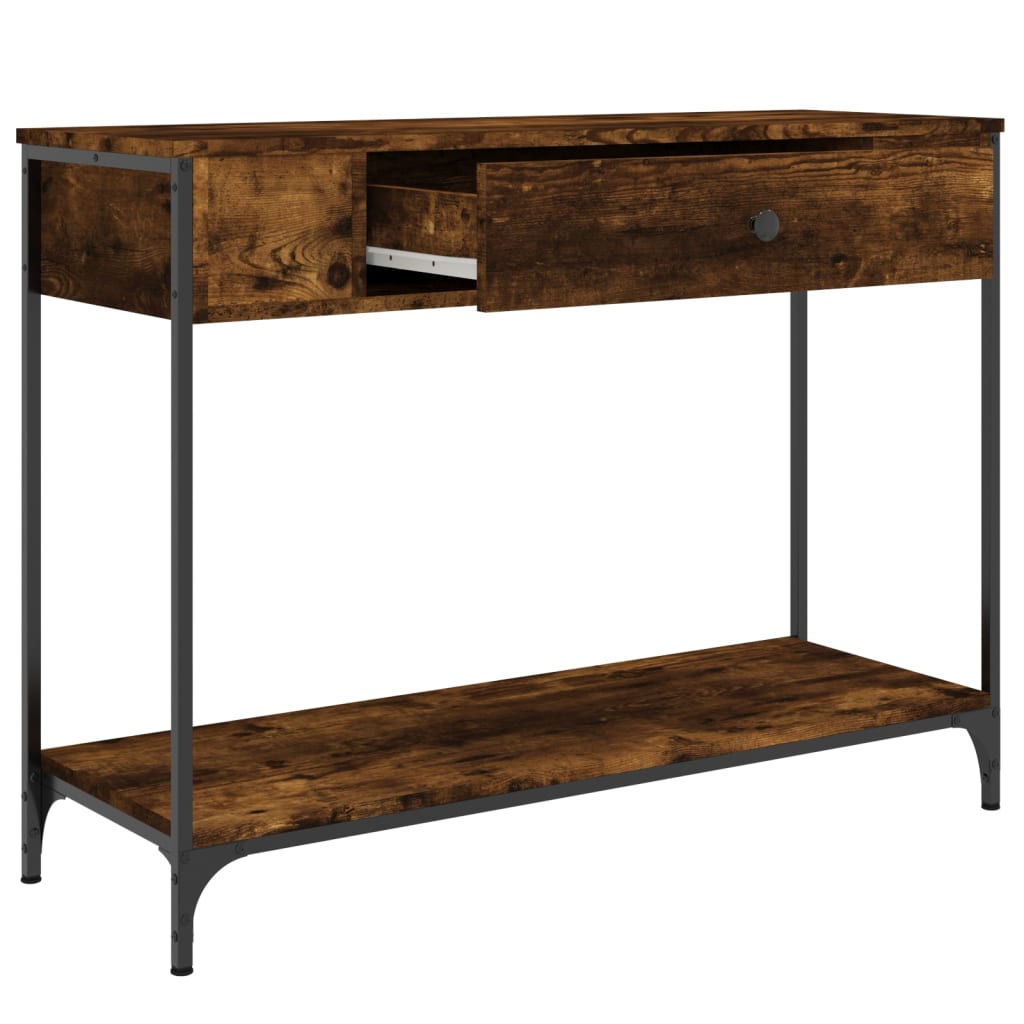 vidaXL Console Table Smoked Oak 100x34,5x75 cm Engineered Wood