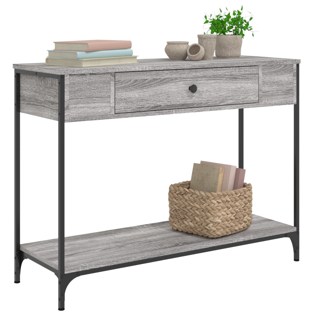 vidaXL Console Table Grey Sonoma 100x34,5x75 cm Engineered Wood