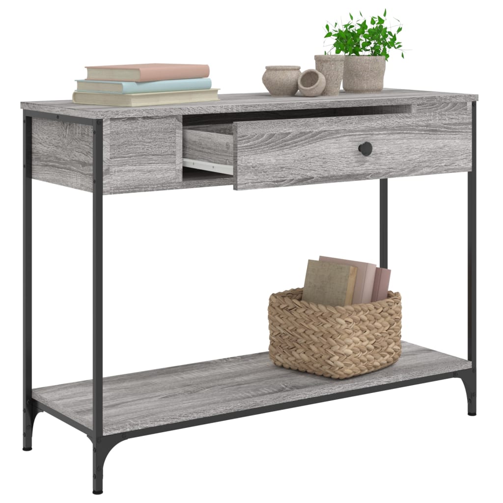 vidaXL Console Table Grey Sonoma 100x34,5x75 cm Engineered Wood