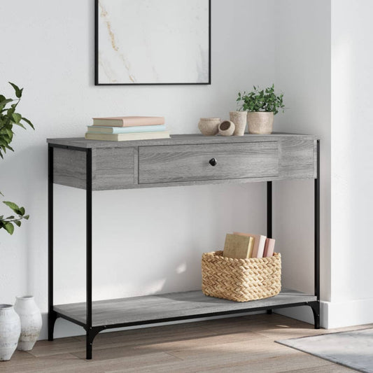 vidaXL Console Table Grey Sonoma 100x34,5x75 cm Engineered Wood