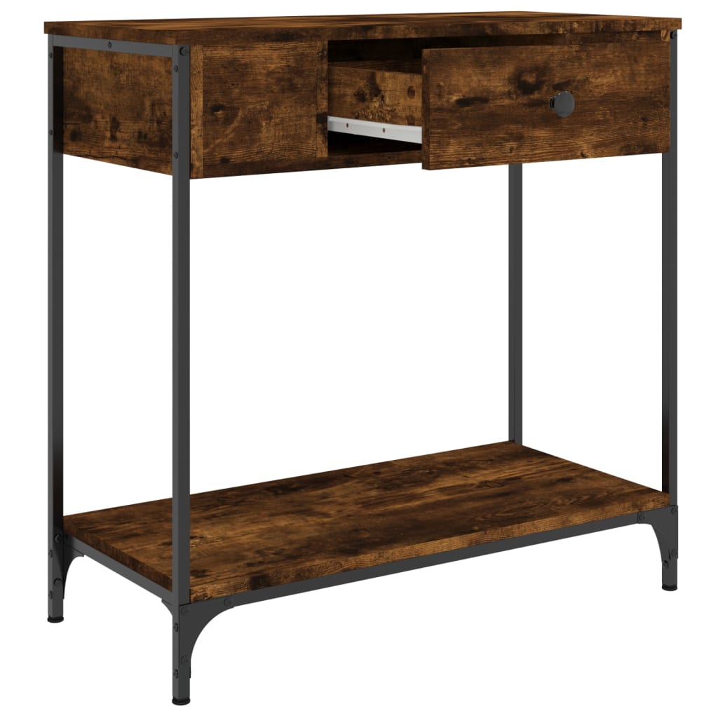 vidaXL Console Table Smoked Oak 75x34,5x75 cm Engineered Wood