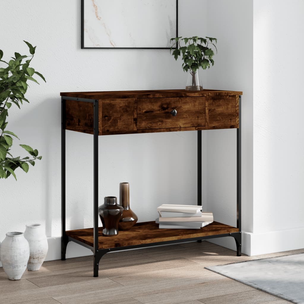 vidaXL Console Table Smoked Oak 75x34,5x75 cm Engineered Wood
