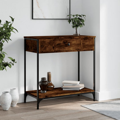 vidaXL Console Table Smoked Oak 75x34,5x75 cm Engineered Wood