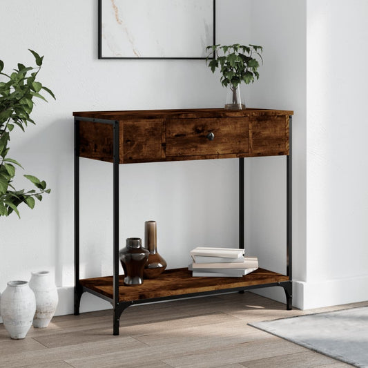 vidaXL Console Table Smoked Oak 75x34,5x75 cm Engineered Wood