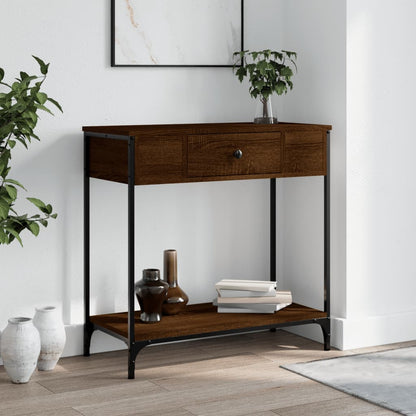 vidaXL Console Table Brown Oak 75x34.5x75 cm Engineered Wood
