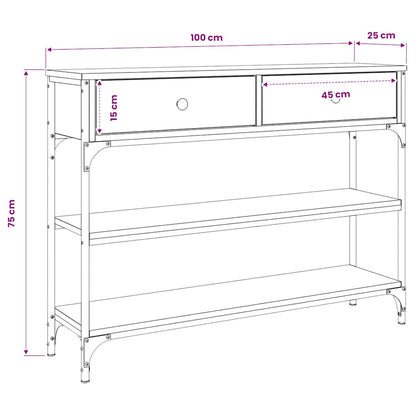 vidaXL Console Table Sonoma Oak 100x25x75 cm Engineered Wood