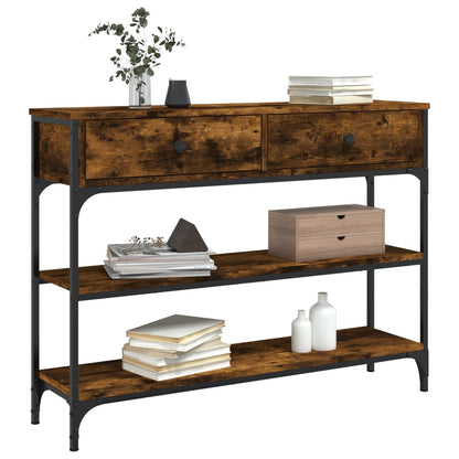 vidaXL Console Table Smoked Oak 100x25x75 cm Engineered Wood