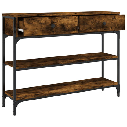 vidaXL Console Table Smoked Oak 100x25x75 cm Engineered Wood