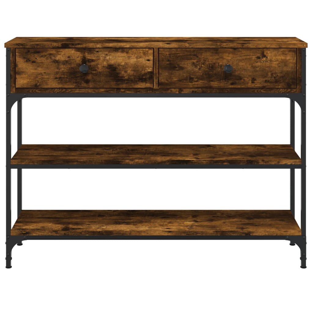 vidaXL Console Table Smoked Oak 100x25x75 cm Engineered Wood