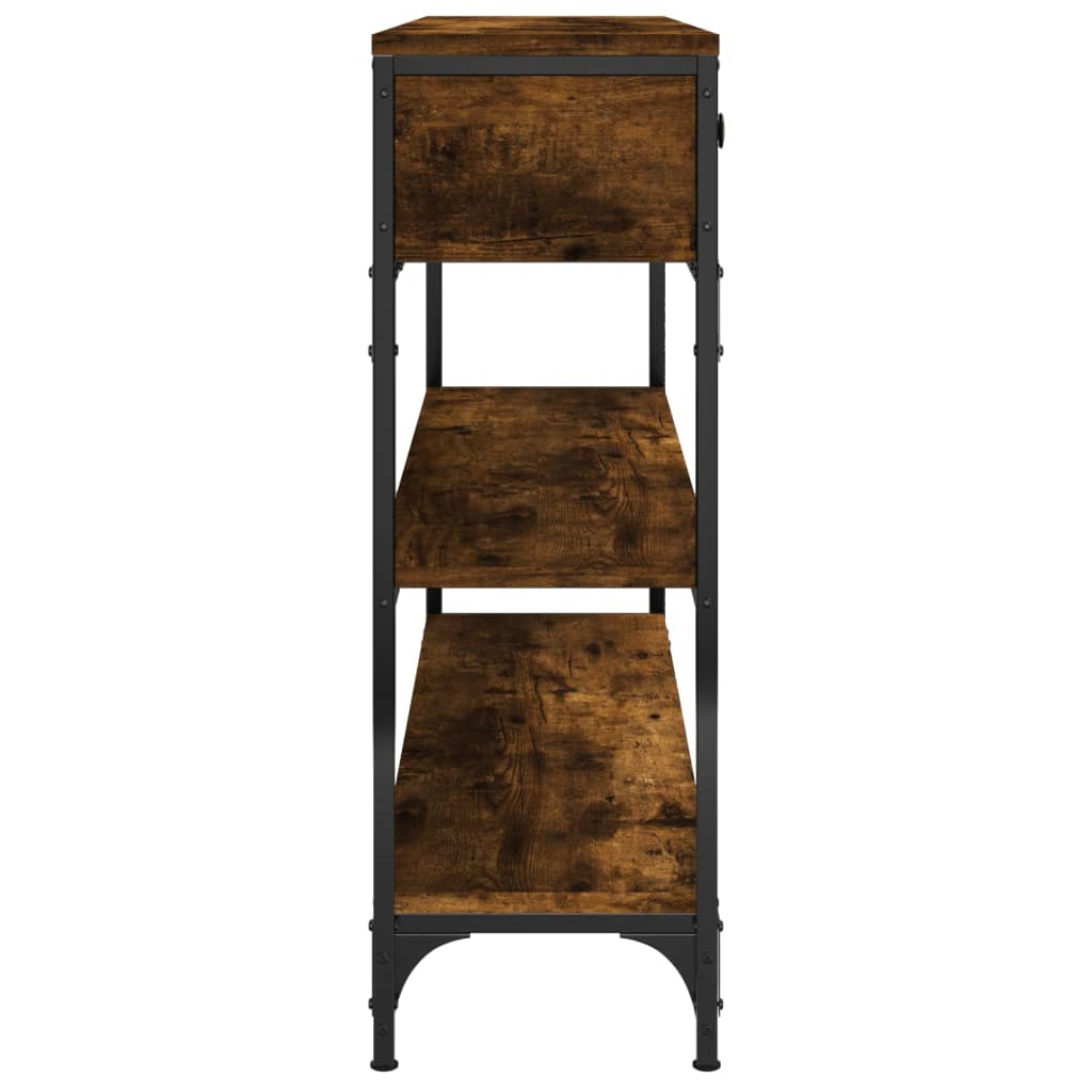 vidaXL Console Table Smoked Oak 100x25x75 cm Engineered Wood