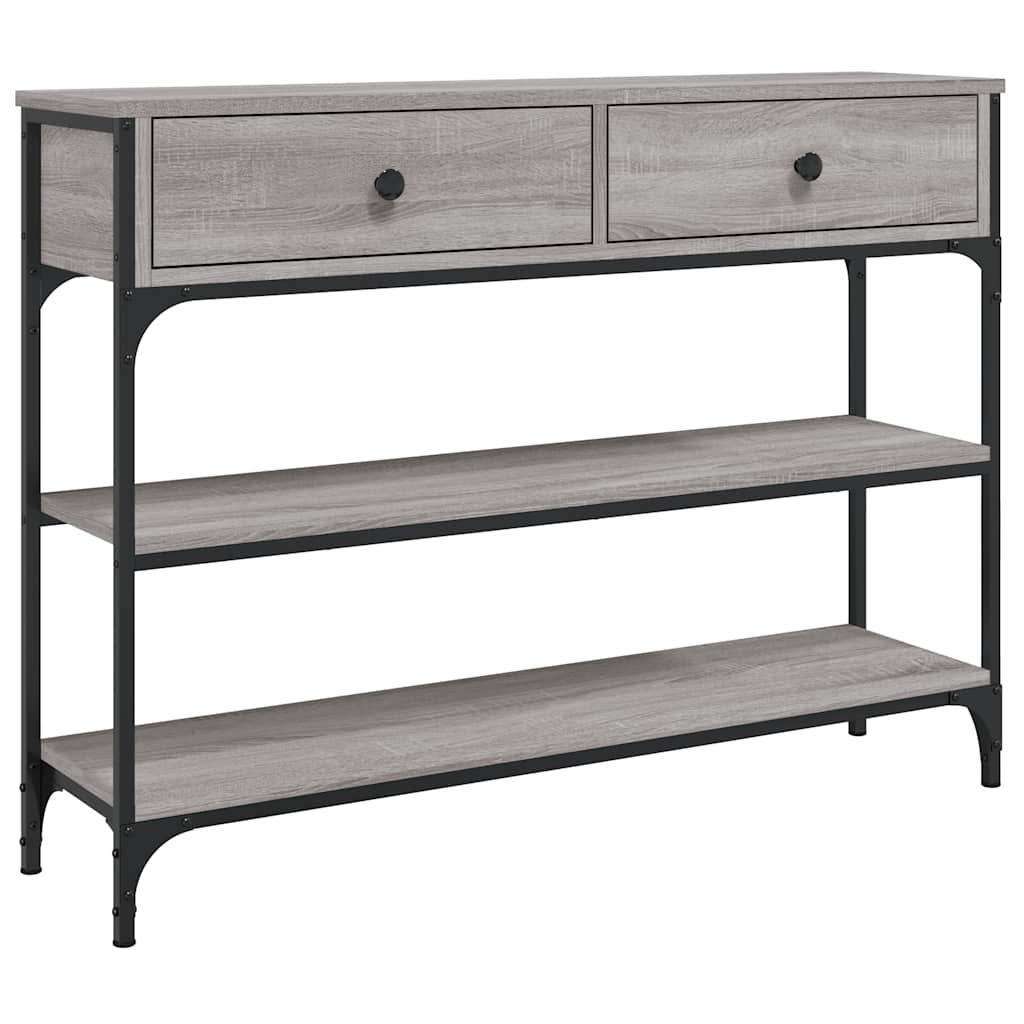 vidaXL Console Table Grey Sonoma 100x25x75 cm Engineered Wood