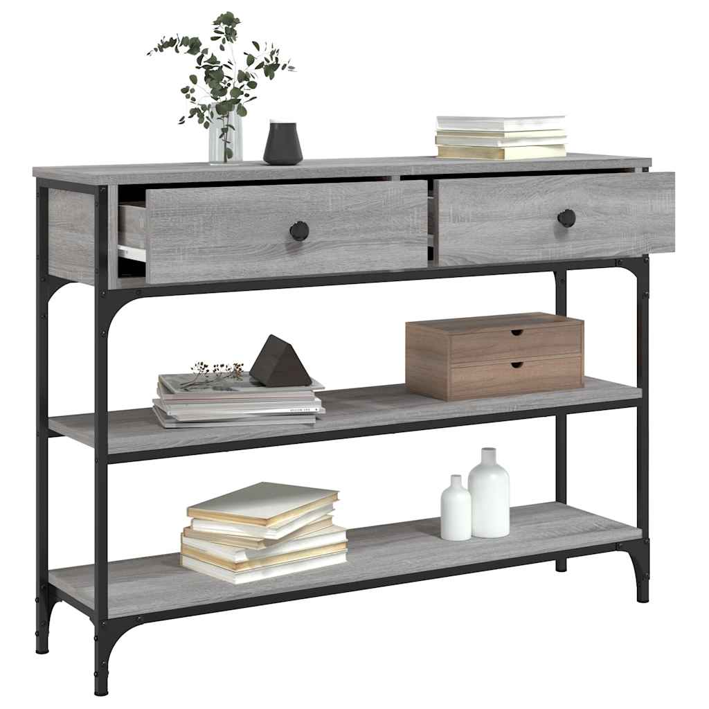 vidaXL Console Table Grey Sonoma 100x25x75 cm Engineered Wood