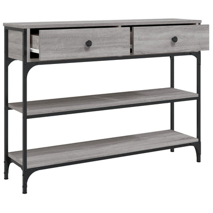 vidaXL Console Table Grey Sonoma 100x25x75 cm Engineered Wood