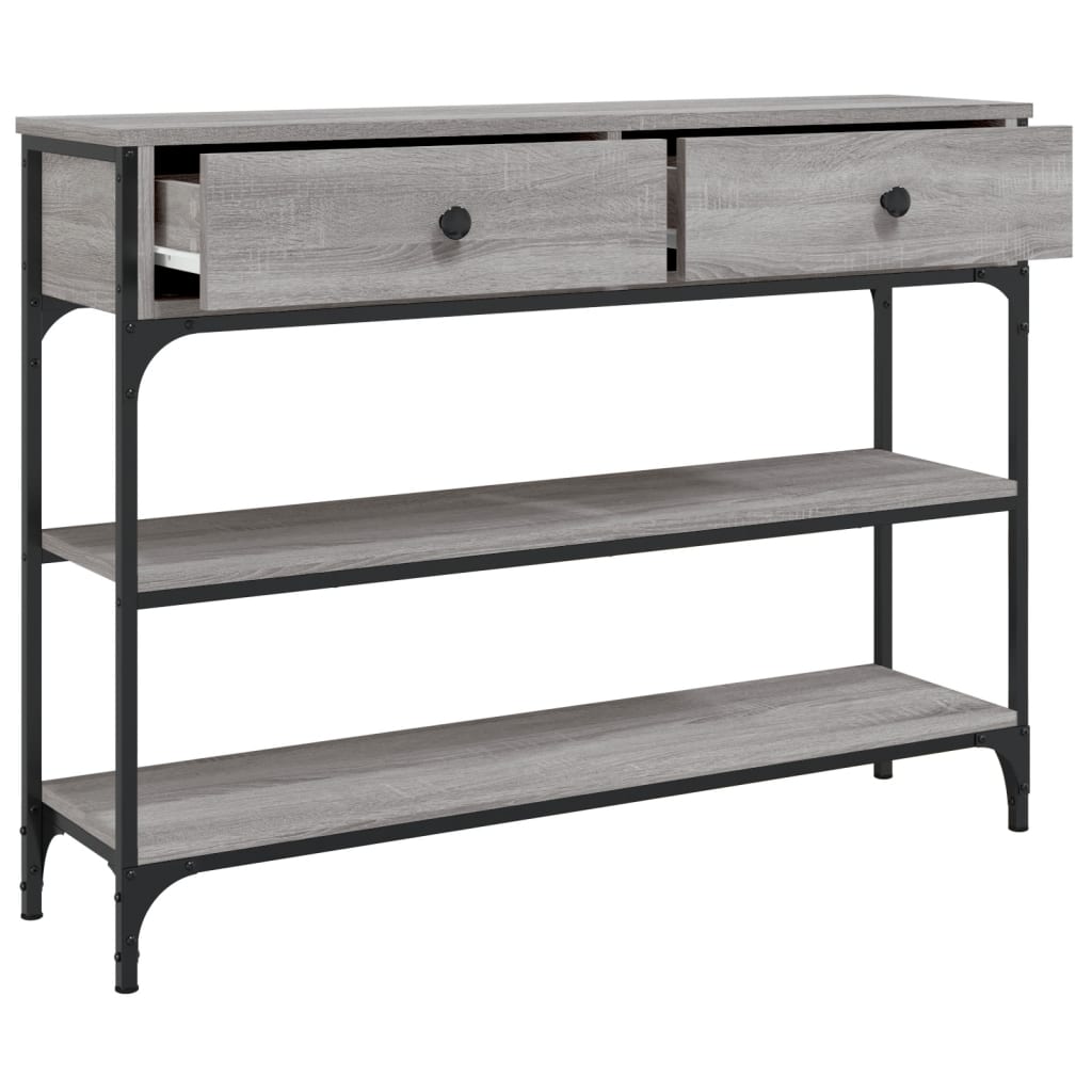 vidaXL Console Table Grey Sonoma 100x25x75 cm Engineered Wood