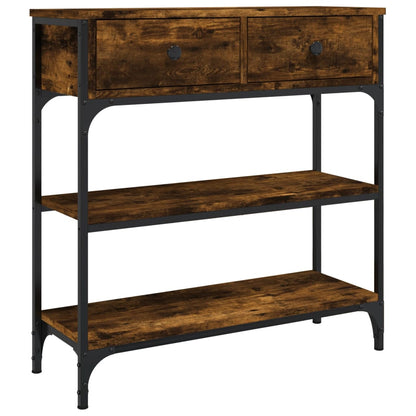 vidaXL Console Table Smoked Oak 72.5x25x75 cm Engineered Wood