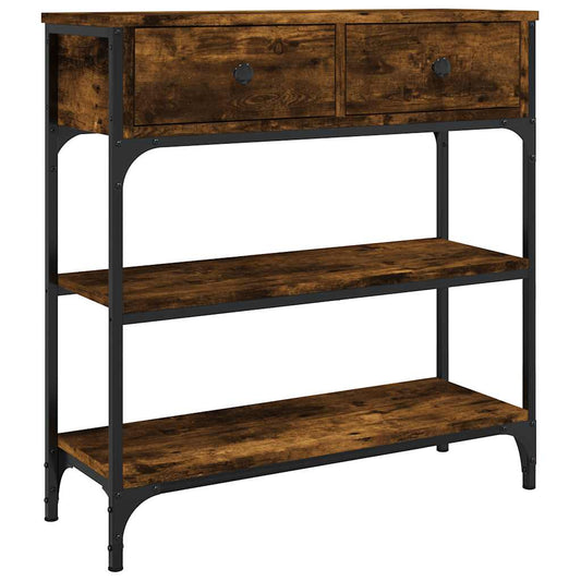 vidaXL Console Table Smoked Oak 72,5x25x75 cm Engineered Wood
