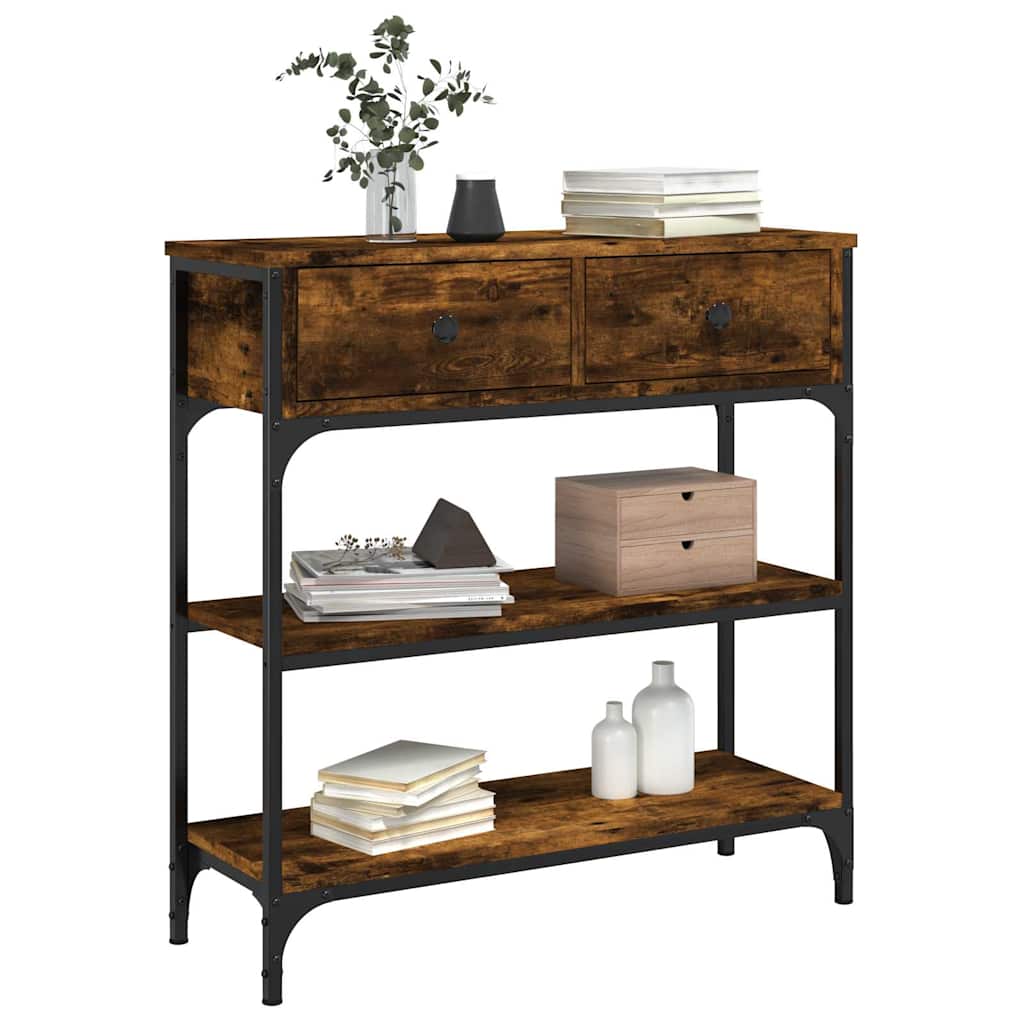 vidaXL Console Table Smoked Oak 72,5x25x75 cm Engineered Wood
