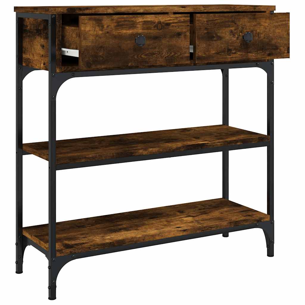 vidaXL Console Table Smoked Oak 72,5x25x75 cm Engineered Wood