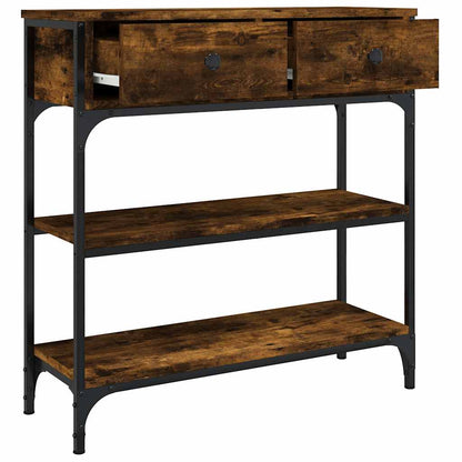 vidaXL Console Table Smoked Oak 72,5x25x75 cm Engineered Wood