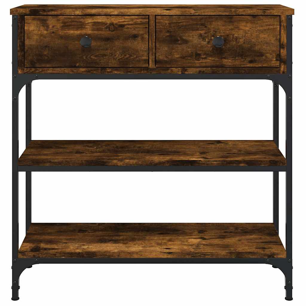 vidaXL Console Table Smoked Oak 72,5x25x75 cm Engineered Wood