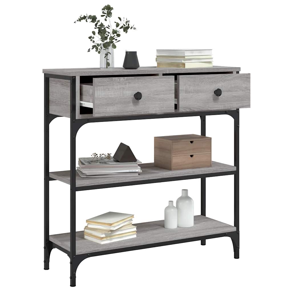 vidaXL Console Table Grey Sonoma 72,5x25x75 cm Engineered Wood