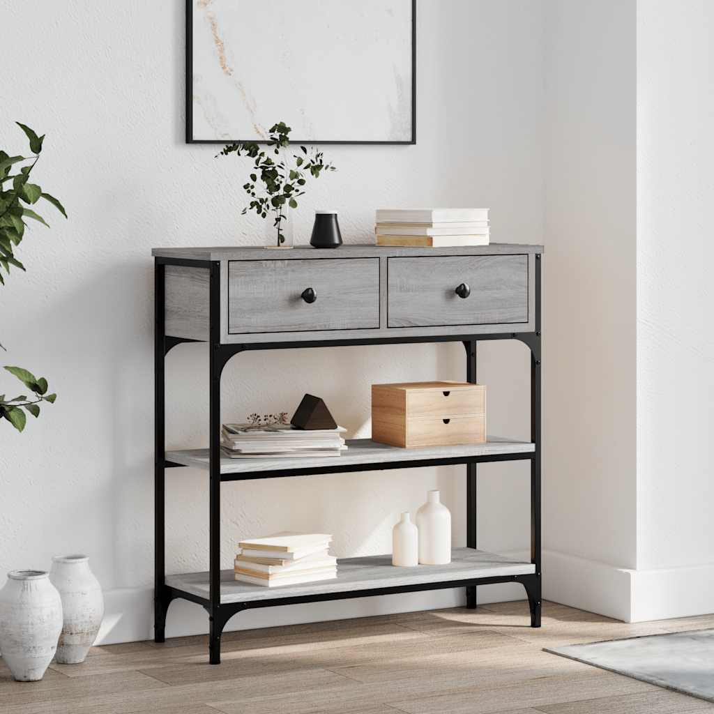 vidaXL Console Table Grey Sonoma 72,5x25x75 cm Engineered Wood