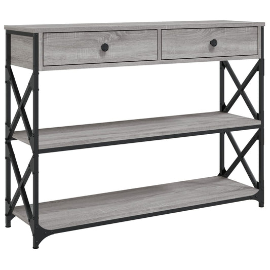 vidaXL Console Table | Grey Sonoma | Engineered wood | 100x28x75 cm