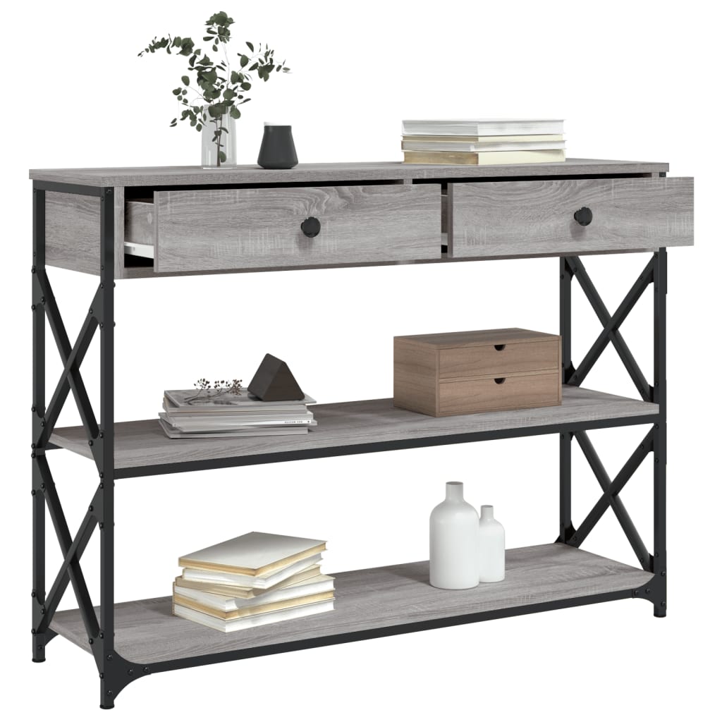 vidaXL Console Table | Grey Sonoma | Engineered wood | 100x28x75 cm