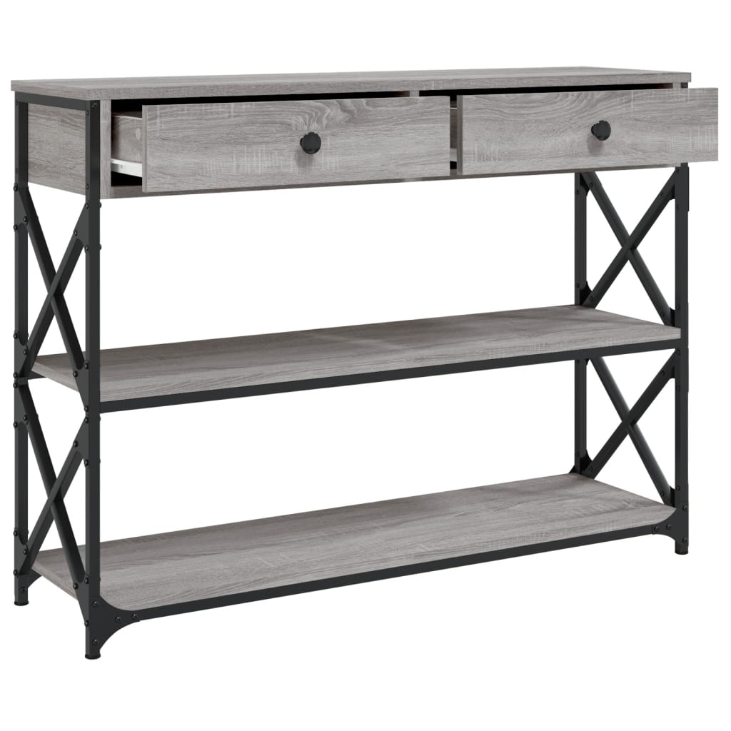 vidaXL Console Table | Grey Sonoma | Engineered wood | 100x28x75 cm