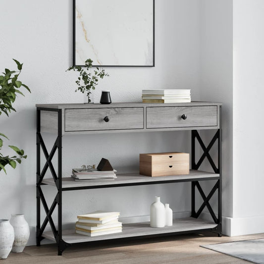 vidaXL Console Table | Grey Sonoma | Engineered wood | 100x28x75 cm