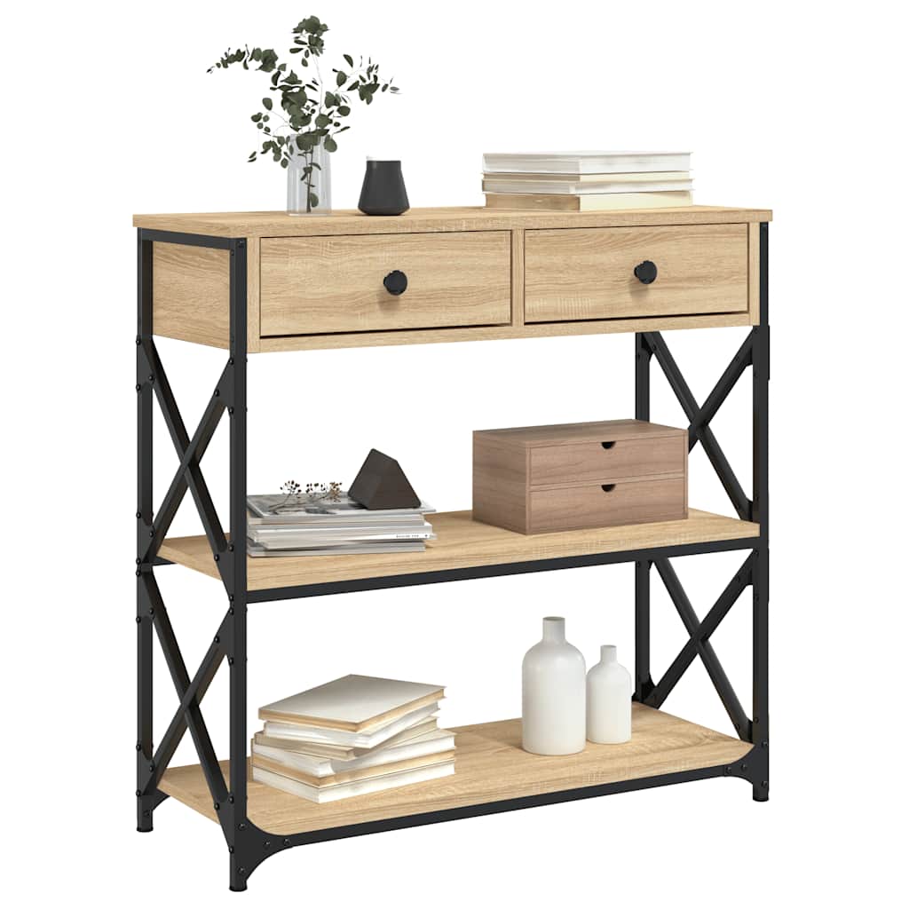 vidaXL Console Table Sonoma Oak 75x28x75 cm Engineered Wood