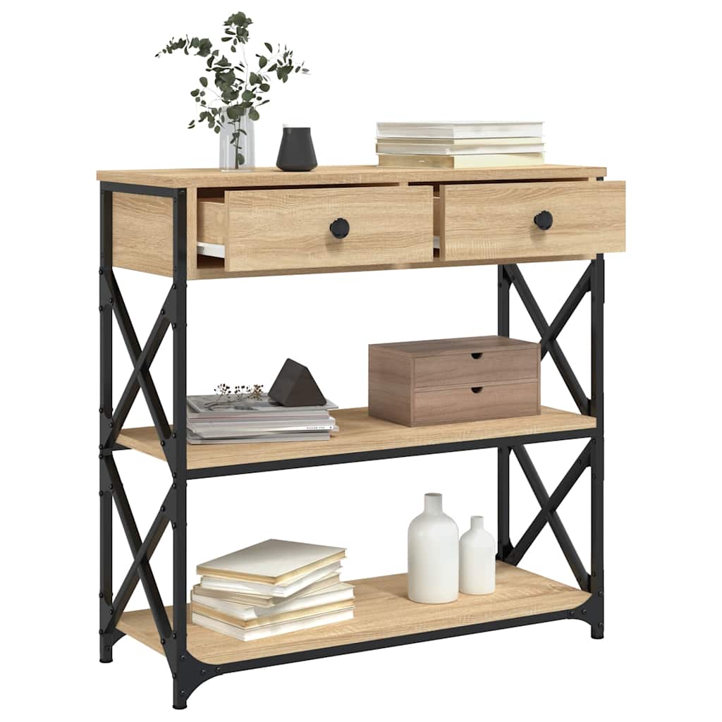 vidaXL Console Table Sonoma Oak 75x28x75 cm Engineered Wood