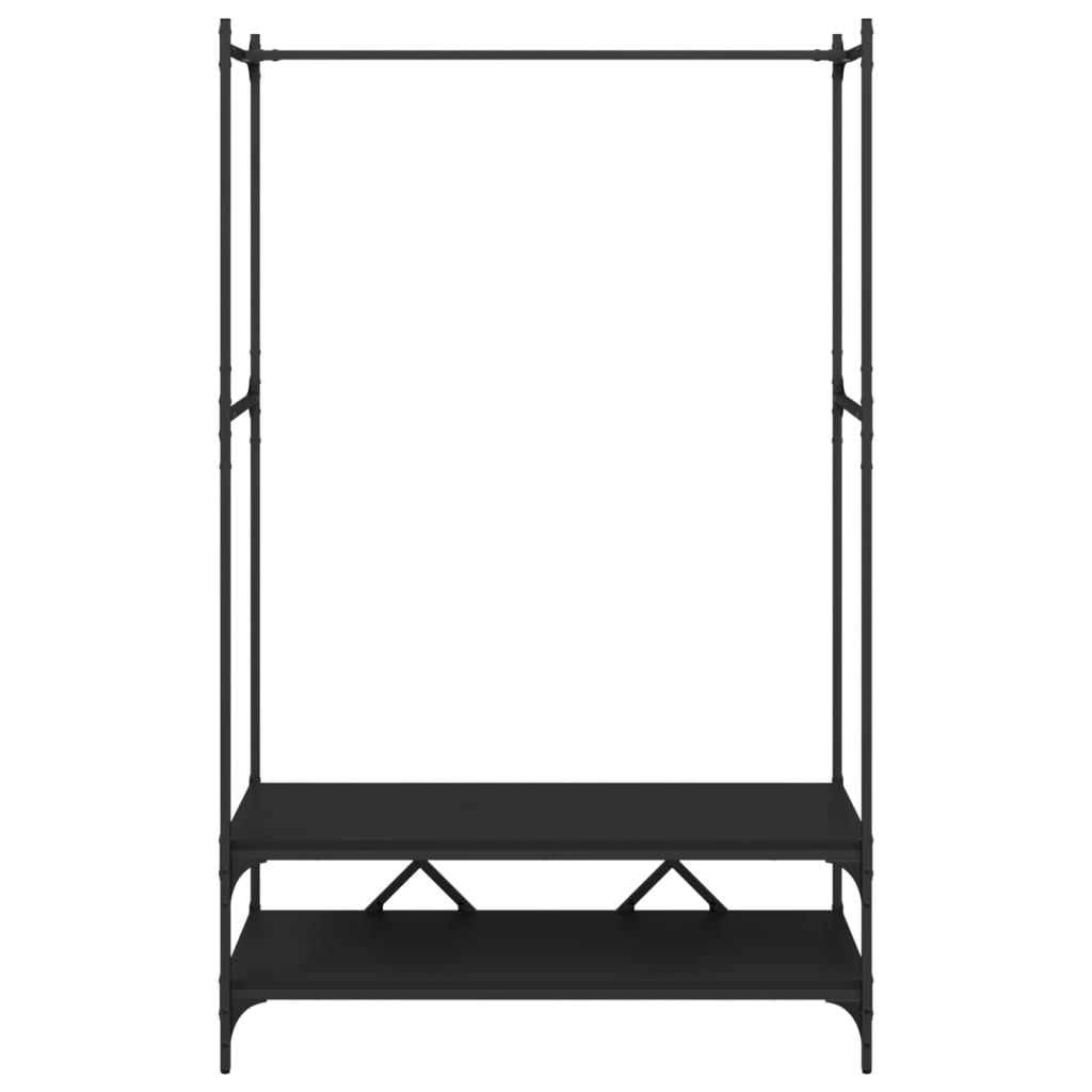 vidaXL Clothes Rack with Shelves Black Engineered Wood