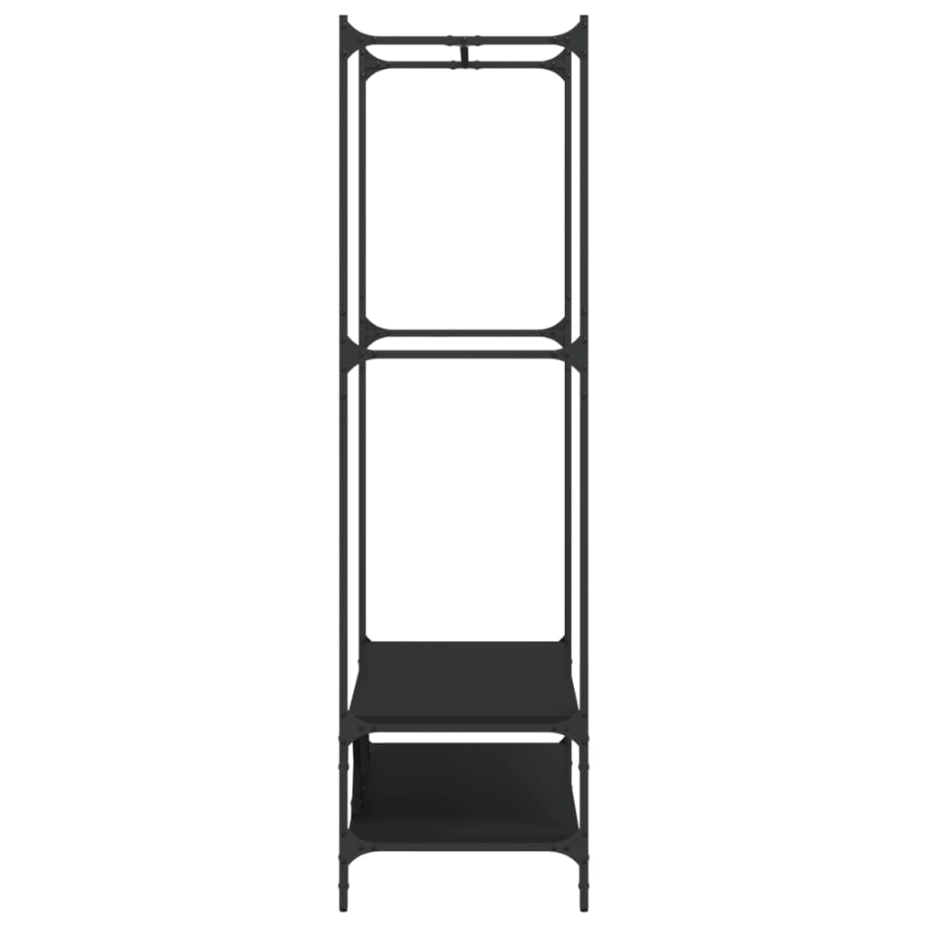 vidaXL Clothes Rack with Shelves Black Engineered Wood
