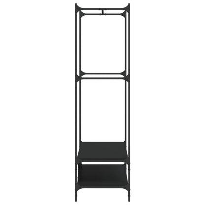 vidaXL Clothes Rack with Shelves Black Engineered Wood